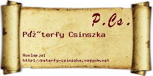 Péterfy Csinszka névjegykártya